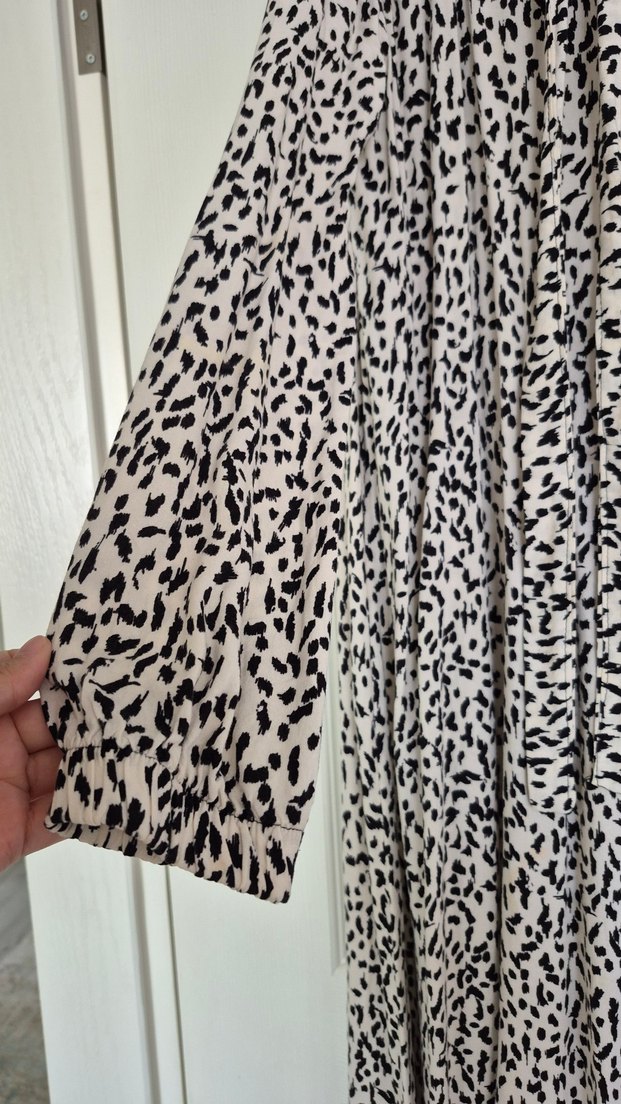 leopar Desenli Uzun gunluk tesrttur Elbise - Görsel 4