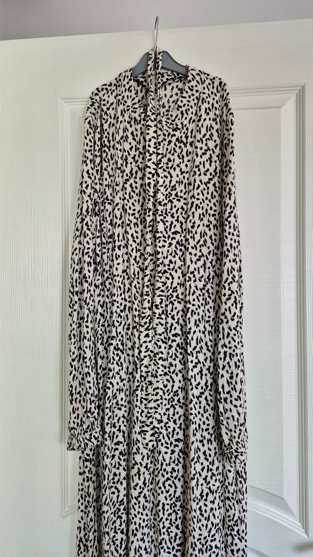 leopar Desenli Uzun gunluk tesrttur Elbise - Görsel 3