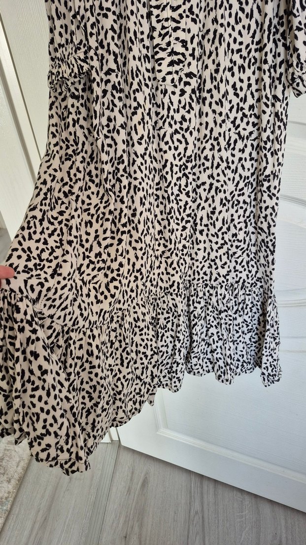 leopar Desenli Uzun gunluk tesrttur Elbise - Görsel 5