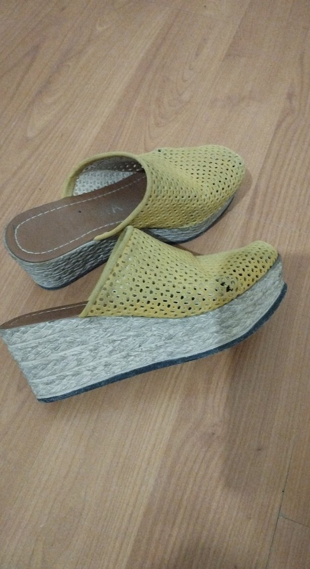 Hardal Sarı Dolgu Topuklu Kadın Terlik - Görsel 5