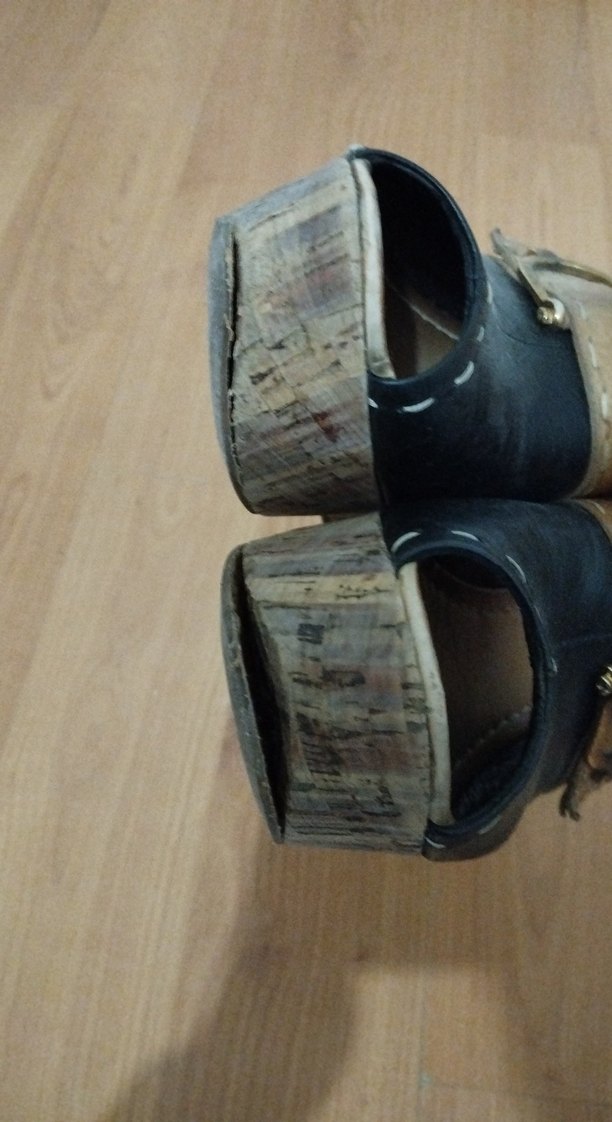 kahverengi tokalı dolgu topuk kadın terlik - Görsel 5