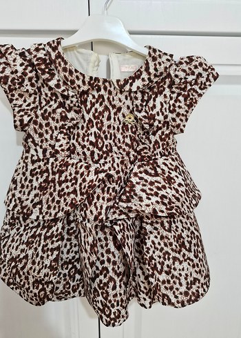 Kız Çocuk Leopar Desenli Fırfırlı Elbise