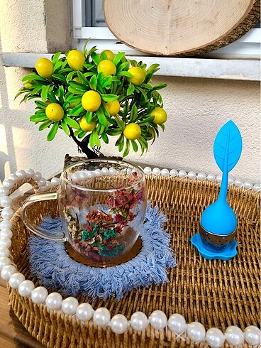Çift cidarlı bardak + yeşil çay aparatı