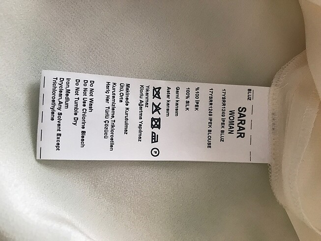 l Beden Sarar marka, İpek, ince gömlek