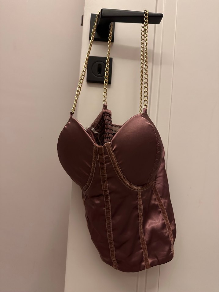 Zincir Detaylı Bordo Kadın Büstiyer - Görsel 2