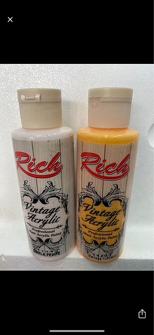 2 ad. Rich vintage akrilik boya 130cc