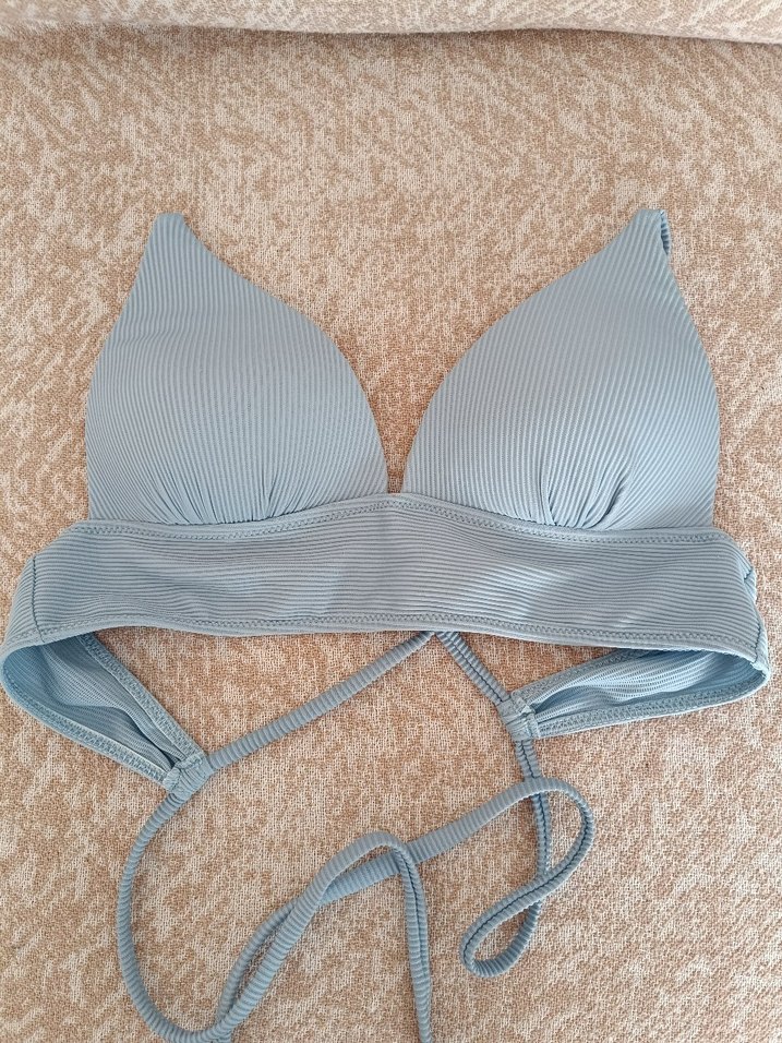 Mavi Pastel İnce Askılı Bikini Üstü - Görsel 2