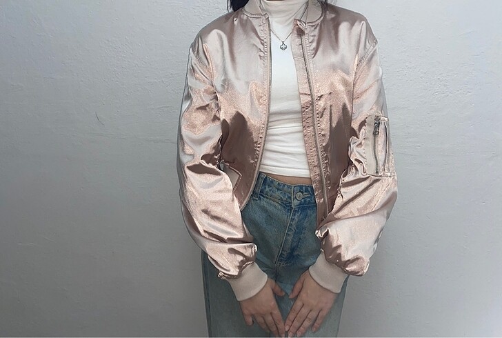 Saten bomber ceket