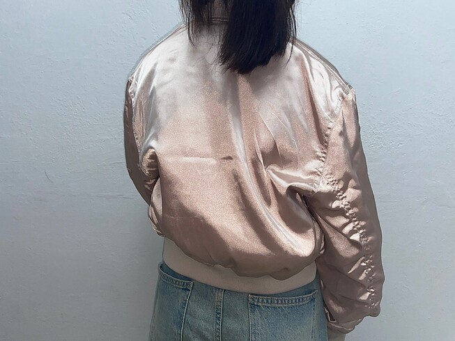 Saten bomber ceket - Görsel 2
