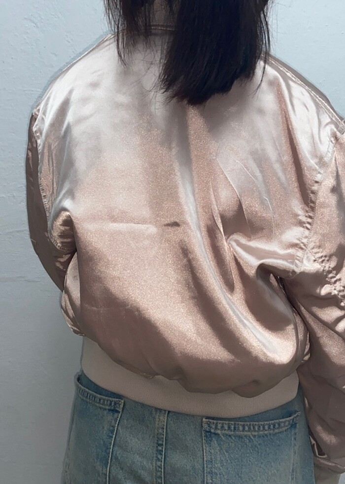 Saten bomber ceket - Görsel 2