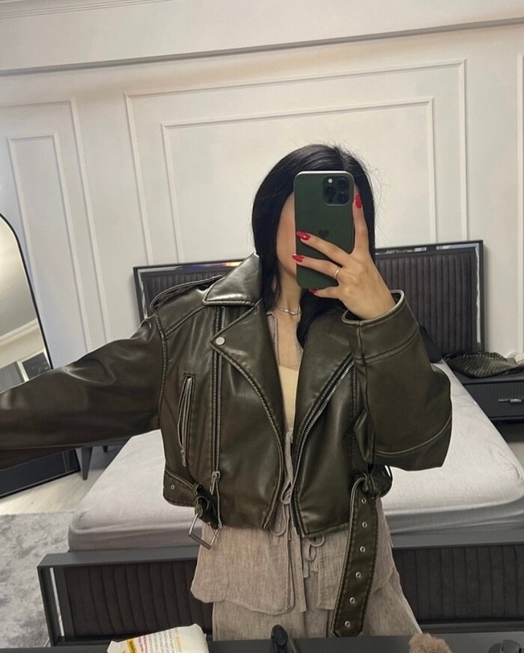 Zara deri ceket - Görsel 3