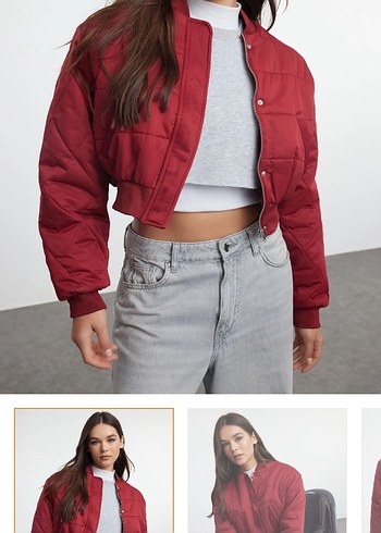 Bordo bomber ceket