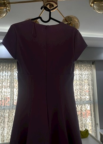 Piliseli V Yakalı Pembe Mini Elbise - Görsel 5