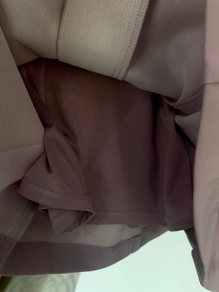 Piliseli V Yakalı Pembe Mini Elbise - Görsel 4