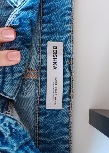Kemerli Mavi Denim Mini Etek - Görsel 4