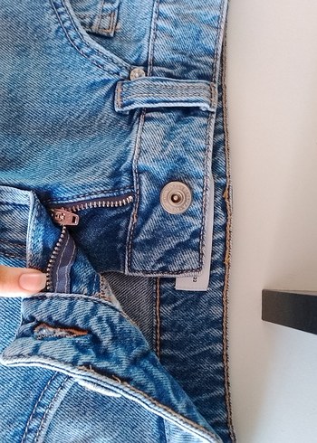 Kemerli Mavi Denim Mini Etek - Görsel 6