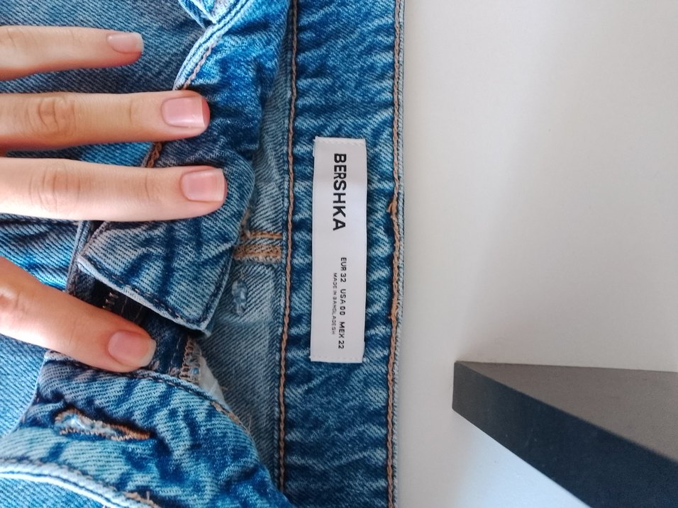 Kemerli Mavi Denim Mini Etek - Görsel 4