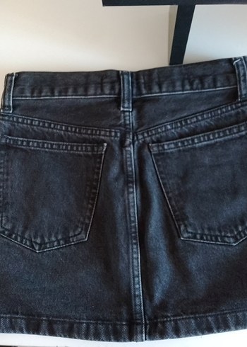 Siyah Kadın Denim Mini Etek - Görsel 5