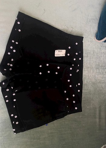 Siyah Puantiyeli Mini Şort - Görsel 6