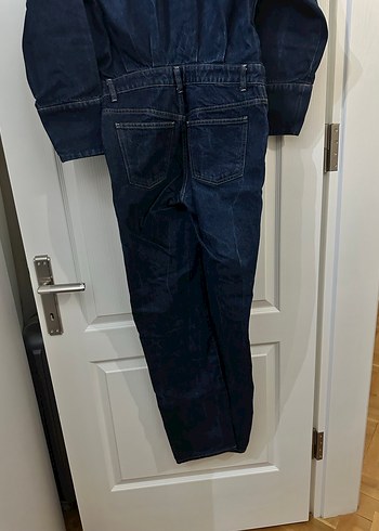 Kadın Lacivert Denim Uzun Kollu Tulum - Görsel 6