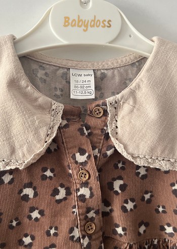 Kahverengi Uzun Kollu Kız Elbisesi - Görsel 3