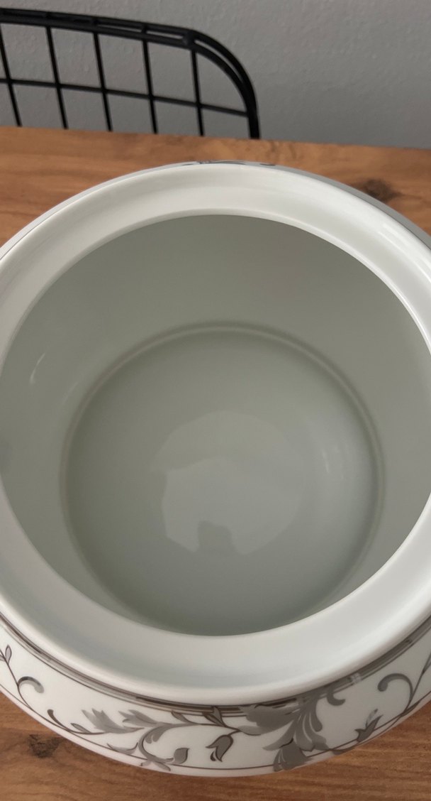 Gri Desenli Beyaz Porselen Çorba tenceresi - Görsel 2