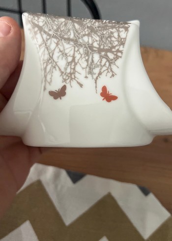 Kelebek ve Dal Desenli Beyaz peçetelik - Görsel 4