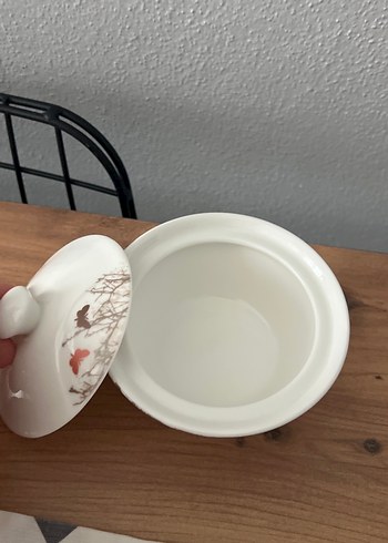 Beyaz Baskılı Kapaklı şekerlik - Görsel 3