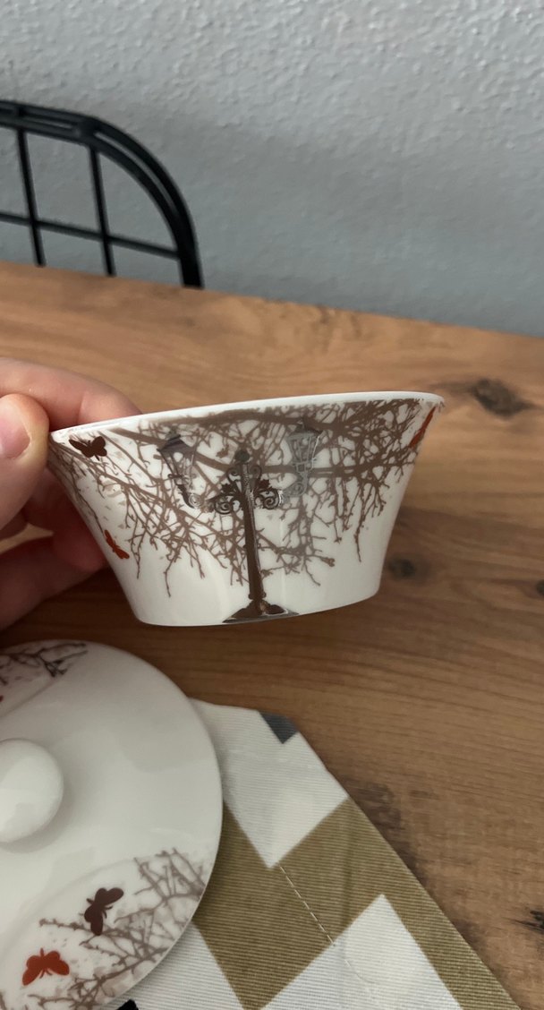 Beyaz Baskılı Kapaklı şekerlik - Görsel 4