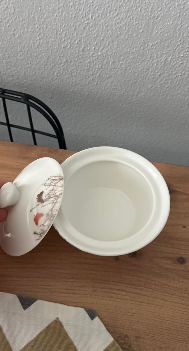 Beyaz Baskılı Kapaklı şekerlik - Görsel 3