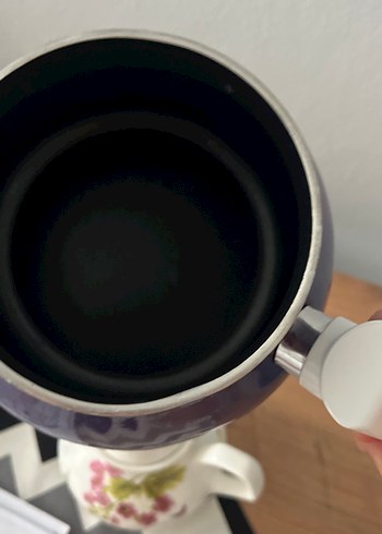 Mor Çiçekli Pastel Renkli Çaydanlık - Görsel 4