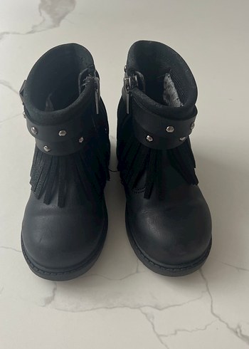 Kız Çocuk Siyah Deri Tokalı Bot - Görsel 2