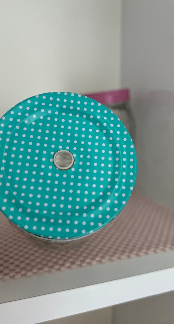 Turkuaz Kapaklı Baykuş Desenli Cam Kupa - Görsel 2