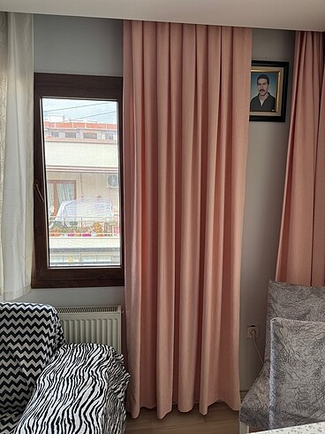Pembe fon perde 4 adet