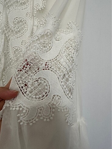 xl Beden beyaz Renk Beyaz dantelli babyshower nikah elbisesi