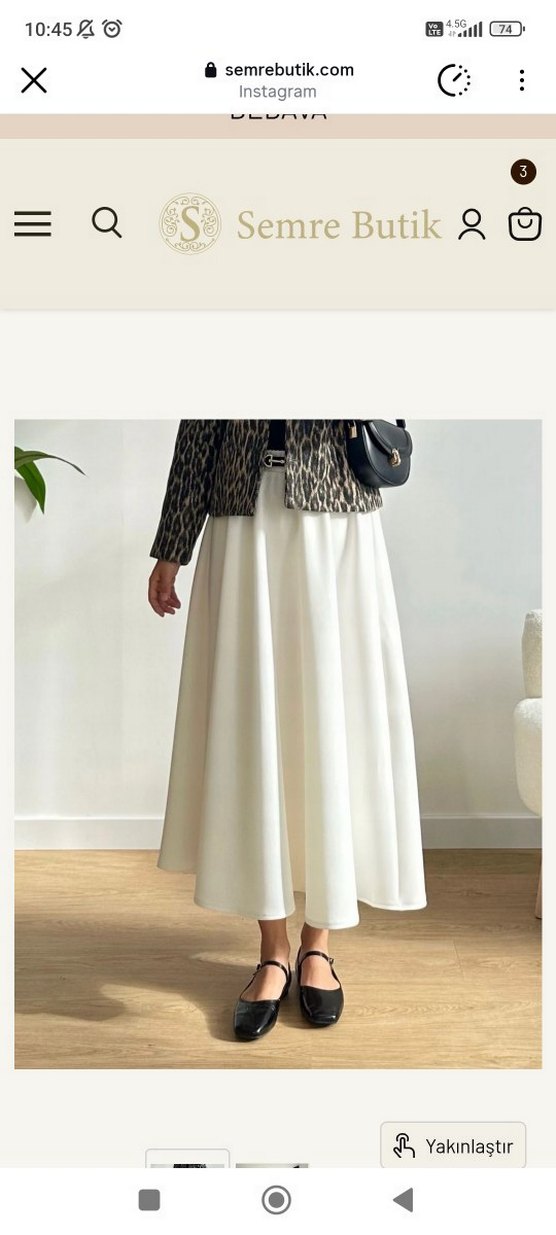 Beyaz Salaş Uzun Kadın Etek fiyat 400 - Görsel 2