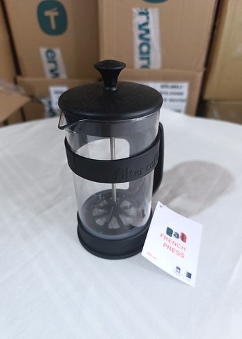 Siyah Cam French Press Kahve Demliği