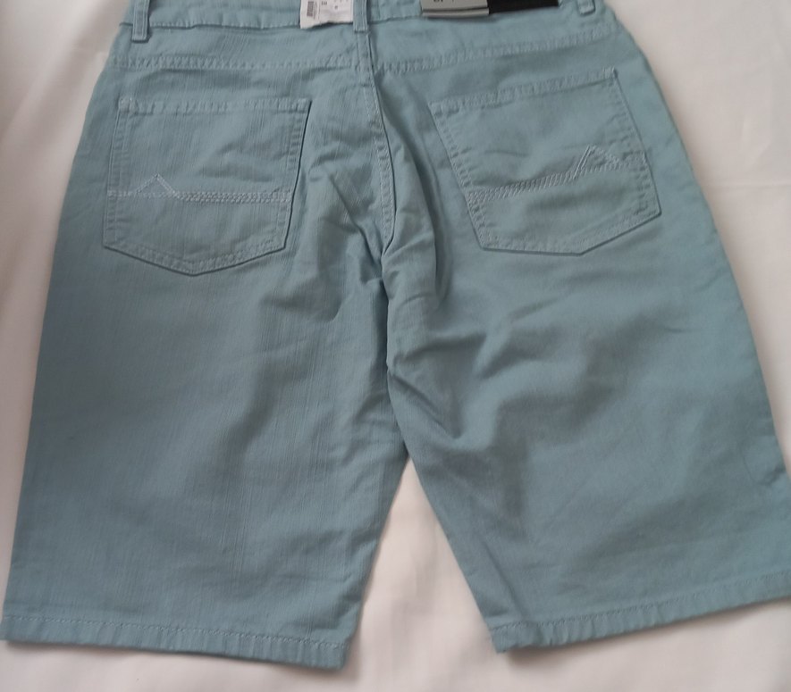 Erkek Turkuaz Denim Midi Şort - Görsel 2