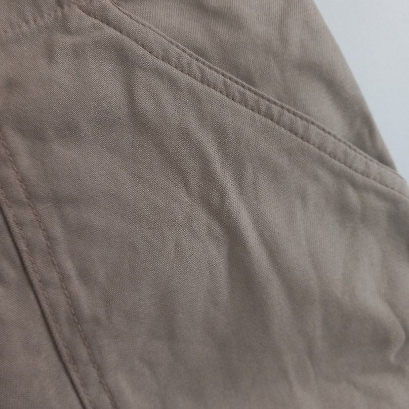 Düğmeli Bej Keten Mini Şort - Görsel 3