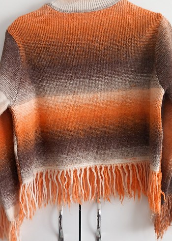 Püsküllü Bohem Örgü Kadın Kazak - Görsel 2