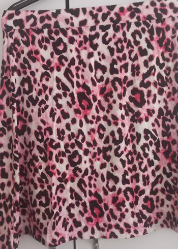 Leopar Desenli Pembe Etek - Görsel 3