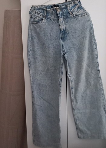 Gri Rahat Kesim Midi Kadın Kot Pantolon