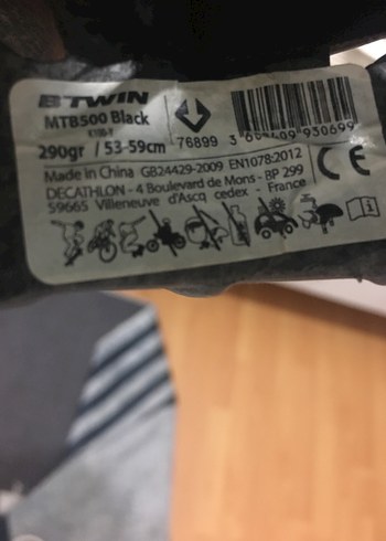 Siyah B'Twin M Biker Kask Velcro - Görsel 3