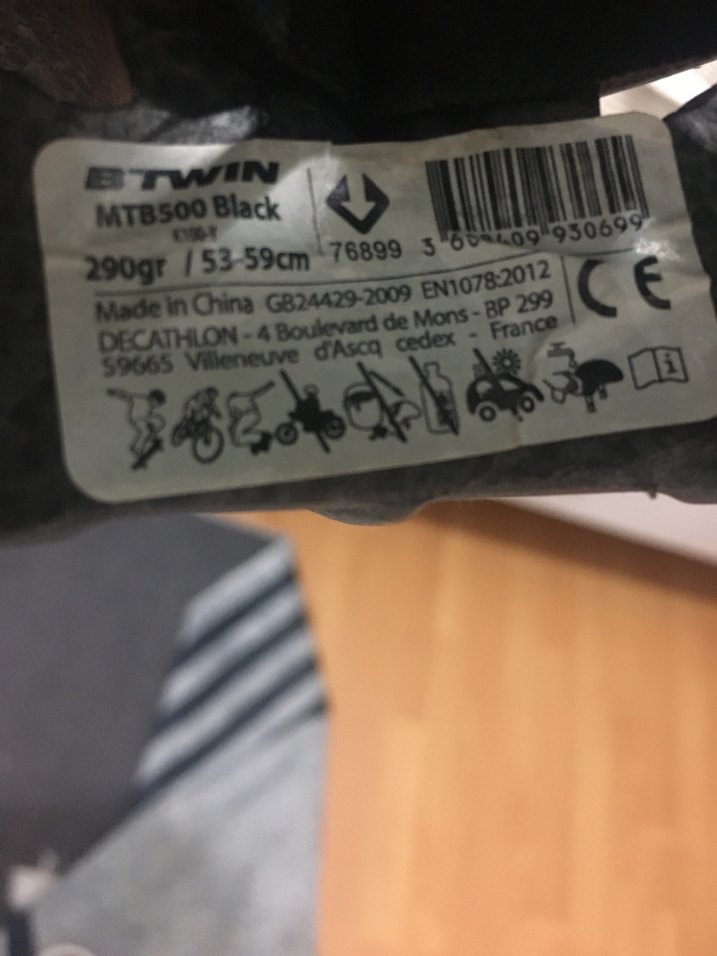 Siyah B'Twin M Biker Kask Velcro - Görsel 3