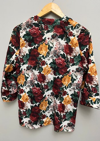 Quzu Çiçek Desenli Bohem şifon Midi Kimono