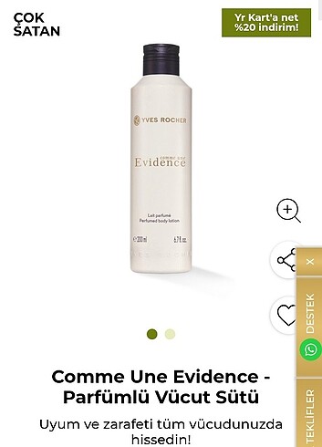 Beden Yves Rocher evidence vucüt sütü 