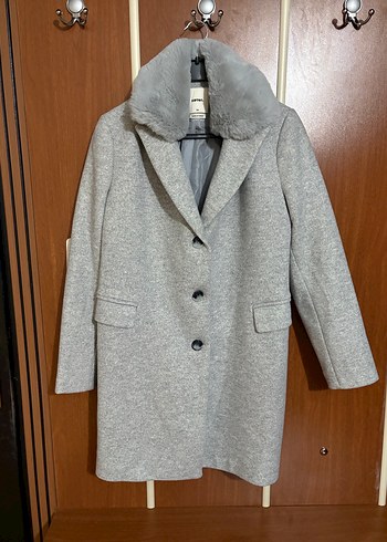 Gri Klasik Kadın Kaban - Görsel 2