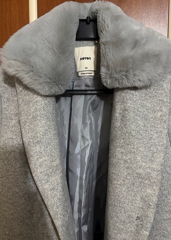 Gri Klasik Kadın Kaban - Görsel 4