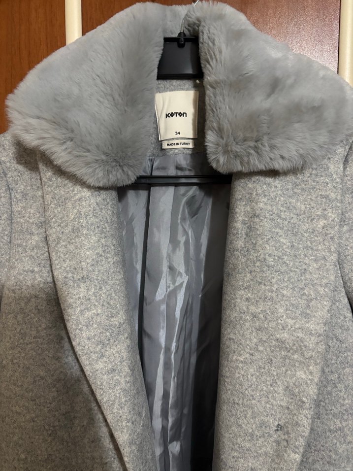 Gri Klasik Kadın Kaban - Görsel 4