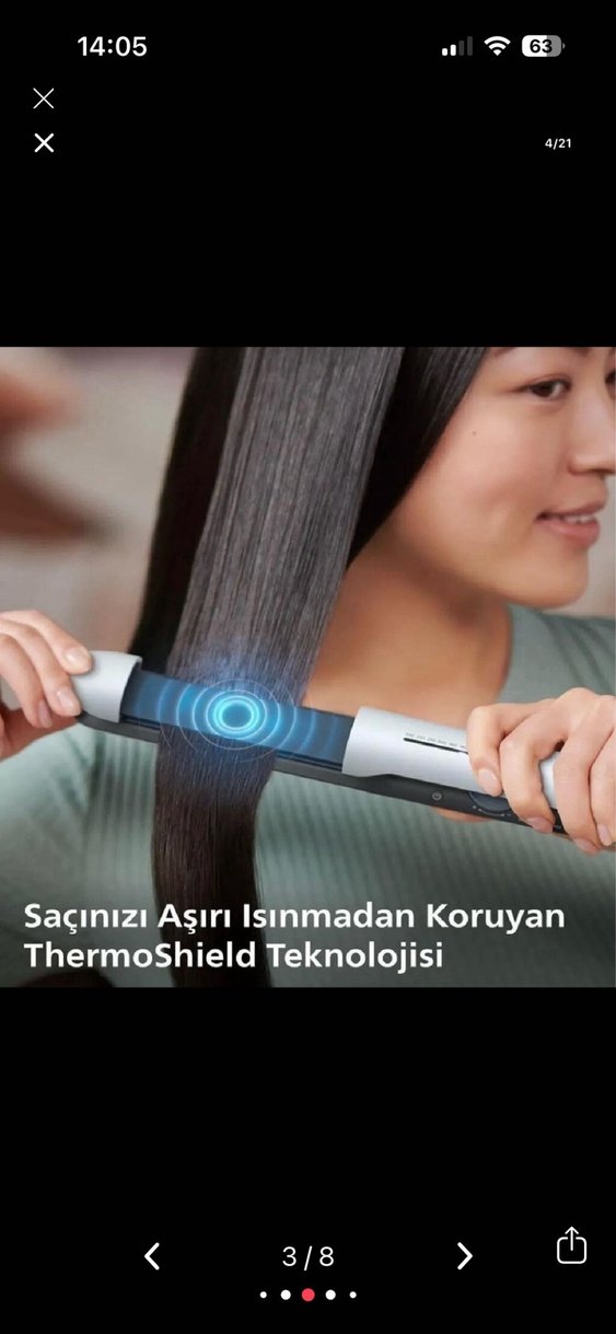 Philips Beyaz Gri Saç Düzleştirici - Görsel 3